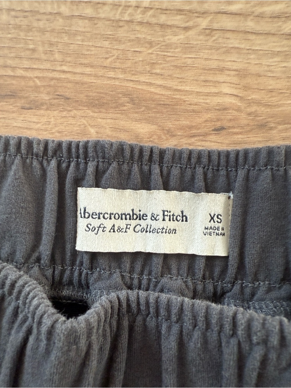 Abercrombie & Fitch Dark Grey Wide-Leg Pintuck Sweatpants - Picture 3 of 6
